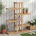 vidaXL Stojan na rastliny Biela 93 x 25 x 114,5 cm