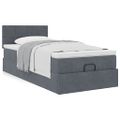 vidaXL Osmanský rám postele s matracom tmavosivá 90x200 cm zamat