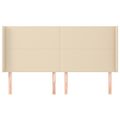 vidaXL Čelo postele so záhybmi krémový 203x16x118/128 cm látka