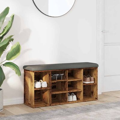 vidaXL Lavička na topánky Old Wood 102x32x50 cm Engineered Wood