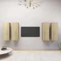 vidaXL TV skrinky 4 ks, dub sonoma 30,5x30x90 cm, kompozitné drevo
