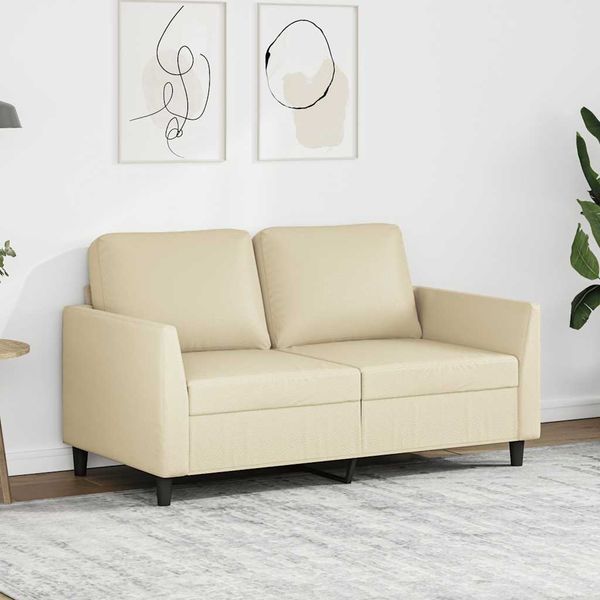 vidaXL 2-miestna pohovka krémová 120 cm umelá koža