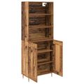 vidaXL Highboard Staré drevo 69,5 x 34 x 180 cm Kompozitné drevo
