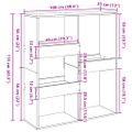 vidaXL Knižnica/deliaca stena sivá sonoma 100x33x115 cm