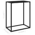 vidaXL Konzolový stolík čierny 60x35x75 cm tvrdené sklo