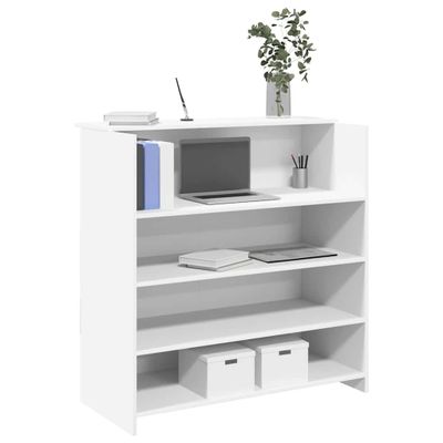 vidaXL Recepčný pult biely 100x50x103,5 cm, umelé drevo