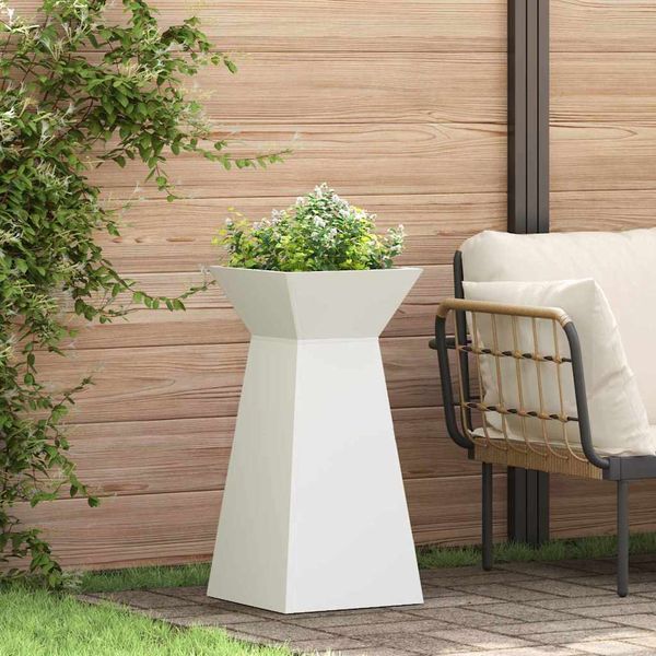 vidaXL Stĺpový kvetináč 2 pcs Biela 35 x 35 x 73 cm