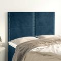 vidaXL Čelo postele tmavomodré 144x5x118/128 cm zamatové