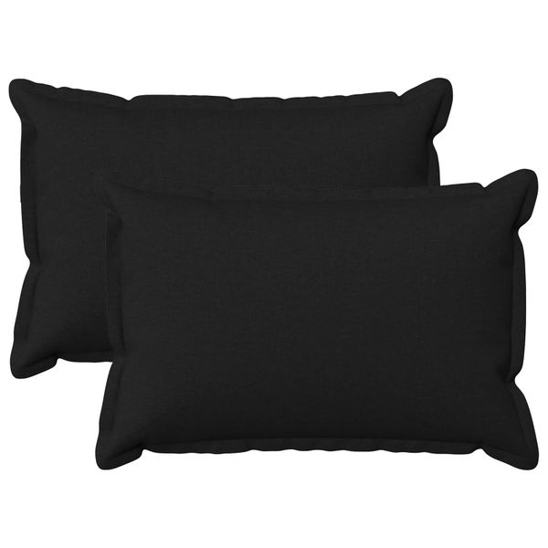 vidaXL Poťah na podložku 2 pcs HOUTEN Čierna 30 x 50 cm Falošný ľan