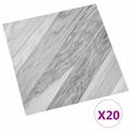 vidaXL Samo-lepiace podlahové dosky Šedý pruhovaný 30,5 x 30,5 cm