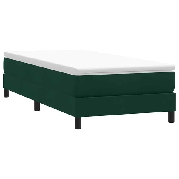 vidaXL Box Spring Posteľ bez matraca Tmavo zelená 90x210 cm Zamat