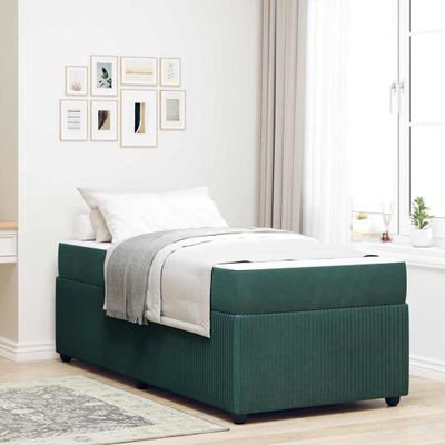 vidaXL Rám postele Tmavozelená 80 x 200 cm látka