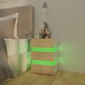 vidaXL Nočný stolík s LED, biela a sonoma 45x35x67cm, kompozitné drevo