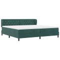 vidaXL Posteľ s pružinovým rámom Tmavozelená 200 x 200 cm Zamat