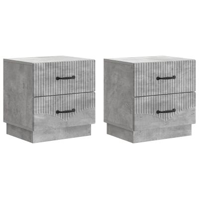 vidaXL Nočný stolík 2 pcs Betónovo sivá 43 x 34,5 x 44,5 cm