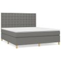 vidaXL Boxspring posteľ s matracom tmavosivá 180x200 cm látka