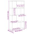 vidaXL Knižnica staré drevo 60x20x120,5 cm kompozitné drevo