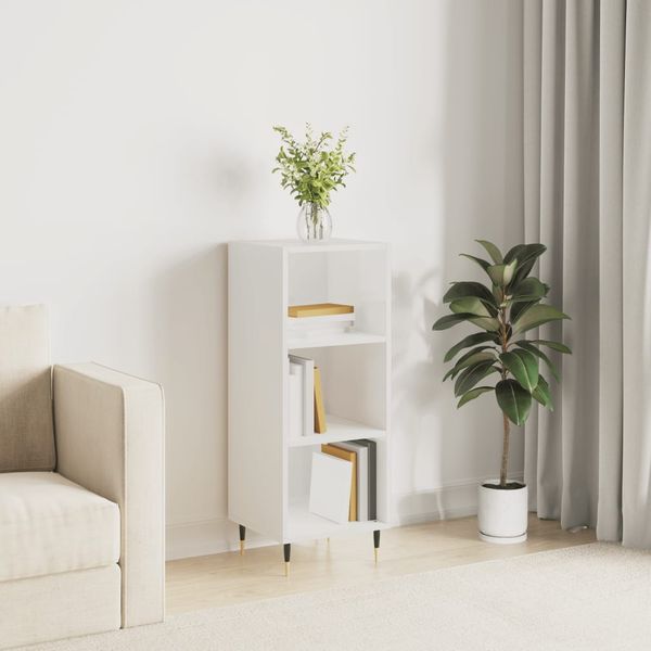 vidaXL Komoda lesklá biela 34,5x32,5x90 cm kompozitné drevo
