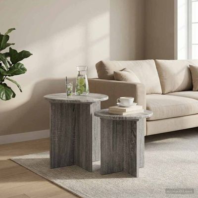 vidaXL Sada príručných stolíkov 2 pcs Sivá sonoma Konštruované drevo