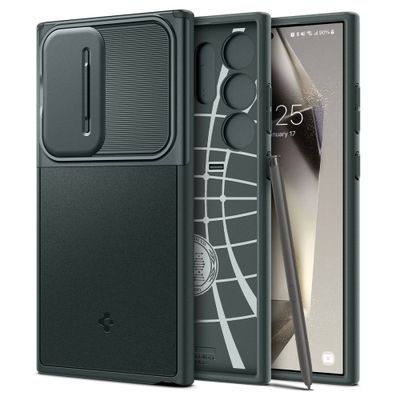 Puzdro Spigen Optik Armor pre Samsung Galaxy S24 Ultra, tmavozelená