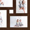 vidaXL Kolážový fotorámik na 4 fotky (13x18 cm) tmavohnedý MDF