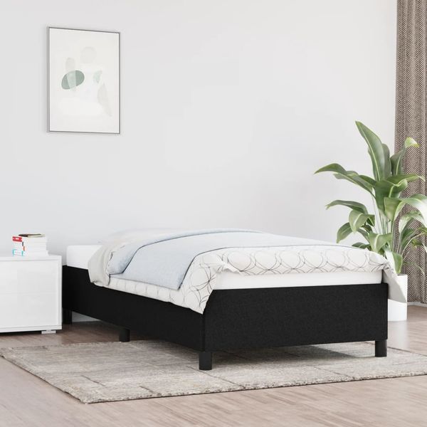 vidaXL Rám postele bez matraca Čierna 90x190cm Látka