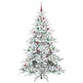 vidaXL Umelý Sklápací Vianočný Stromček Biela 210 cm PVC a oceľ