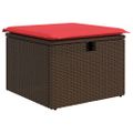 vidaXL Súprava záhradných pohoviek 7 ks Hnedá a červená polyratan
