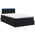 vidaXL Ottoman posteľ s matracom a LED Čierna 120 x 190 cm Zamat