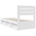vidaXL Rám postele Biela 75 x 190 cm Masívne borovicové drevo