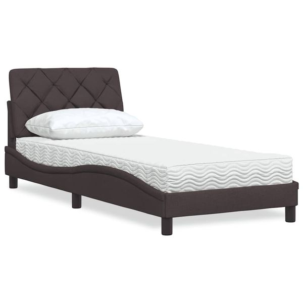vidaXL Posteľ s matracom tmavohnedá 80x200 cm látka