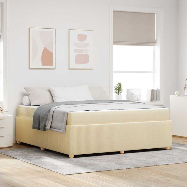 vidaXL Rám postele s matracmi Krémová 180 x 200 cm látka