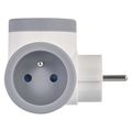 Zásuvka EMOS P0076PD rozbočovacia 2×, 1×USB-A+1×USB-C, bielo-sivá