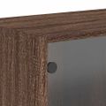 vidaXL Nástenné skrinky sklenené dvierka 2 ks hnedý dub 68,5x37x35 cm