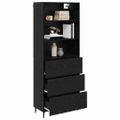 vidaXL Highboard 2 ks Čierny dub 69,5 x 34 x 180 cm Kompozitné drevo