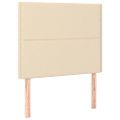 vidaXL Posteľ boxsping s matracom a LED krémová 90x190 cm látka