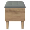 vidaXL Úložná lavička s vankúšom Dub artisan 82 x 42 x 46 cm