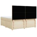 vidaXL Posteľný rám boxspring s matracom krémový 180x200 cm látka