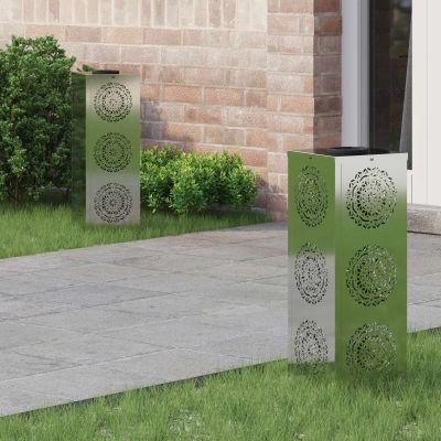 vidaXL Solárne LED svetlo na chodník 2 pcs Strieborná Pozinkovaná oceľ