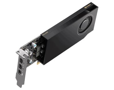 PNY NVIDIA A400 4GB / 4GB GDDR6 / PCI-E / 4x miniDP / LP bracket / 4x adaptér miniDP > DP Grafická karta, PCI-E, 4GB GDDR6, 4× mini DisplayPort, aktívny