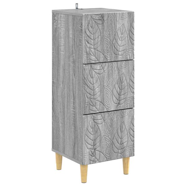 vidaXL Zásuvkový kabinet Sivý Sonoma 33 x 34,5 x 90 cm