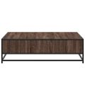vidaXL Konferenčný stolík hnedý dub 100x100x30 cm kompozitné drevo kov