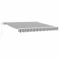 vidaXL Ručne zaťahovacia markíza s LED antracit a biela 400x350 cm