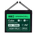 AGM12V75AH-J Green Cell CUBE AGM IP54 12V 75Ah VRLA gélová batéria s hlbokým cyklom pre elektrické v