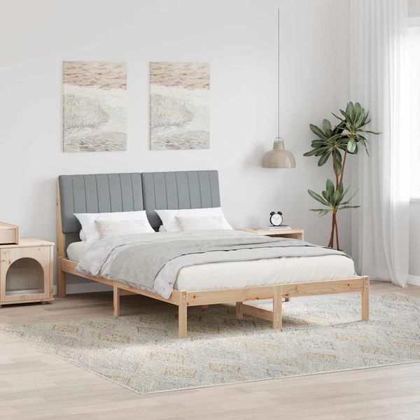 vidaXL Rám postele Hnedá 135 x 190 cm Masívne borovicové drevo