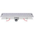 vidaXL Rovný sprchový odtok s bublinkami, 530x140 mm, nerezová oceľ