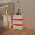 vidaXL Nočný stolík s LED, biely 45x35x67 cm, kompozitné drevo