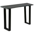 vidaXL Konzolový stolík masívne mindi drevo 110x35x75 cm sivý