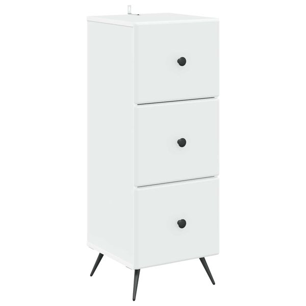 vidaXL Zásuvkový kabinet Biela 33 x 34,5 x 90 cm Kompozitné drevo