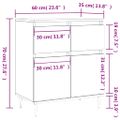 vidaXL Komoda sivý dub sonoma 60x35x70 cm spracované drevo